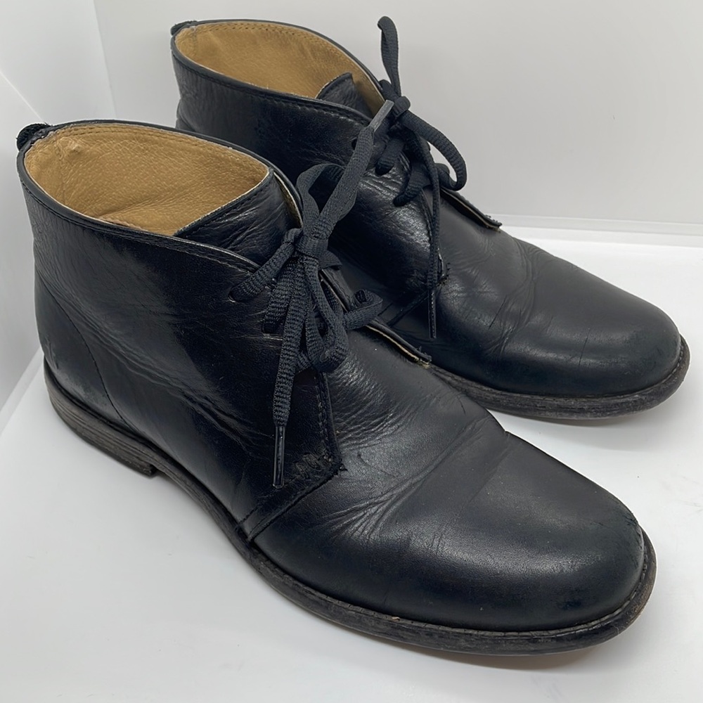 Frye Phillip Black Leather Chukka Boots 8